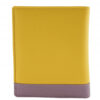 Geldbörse aus Nappaleder, sonnengelb mit Streifen in flieder (10 x 12 x 1,5 cm) – Bild 4