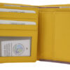 Geldbörse aus Nappaleder, sonnengelb mit Streifen in flieder (10 x 12 x 1,5 cm) – Bild 2