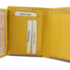 Geldbörse aus Nappaleder, sonnengelb mit Streifen in flieder (10 x 12 x 1,5 cm) – Bild 3