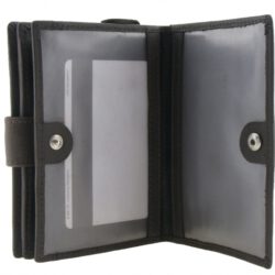 Geldbörse aus dunkelbraunem Nappaleder  (9 x 12 cm)
