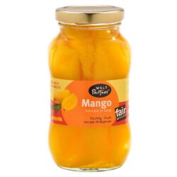 Mango Schnitze in Sirup, 220g (Abtropfgewicht im Glas)