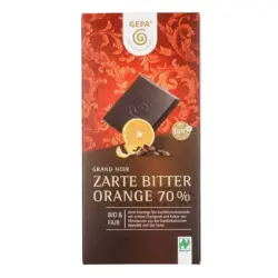 Zartbitterschokolade Orange 70% Bio, 100 g