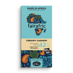 fairafric Schokolade 42%, Creamy Cashew, Vegane Helle mit Cashew, bio°, 80g, vegan