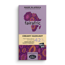 fairafric Schokolade 42%, Creamy Hazelnut, Vegane Helle mit Cashew & Haselnuss, bio°, 80g, vegan