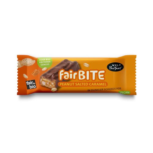 fairBITE, Schokoriegel Erdnuss Salted Caramel, bio°, 40g, vegan